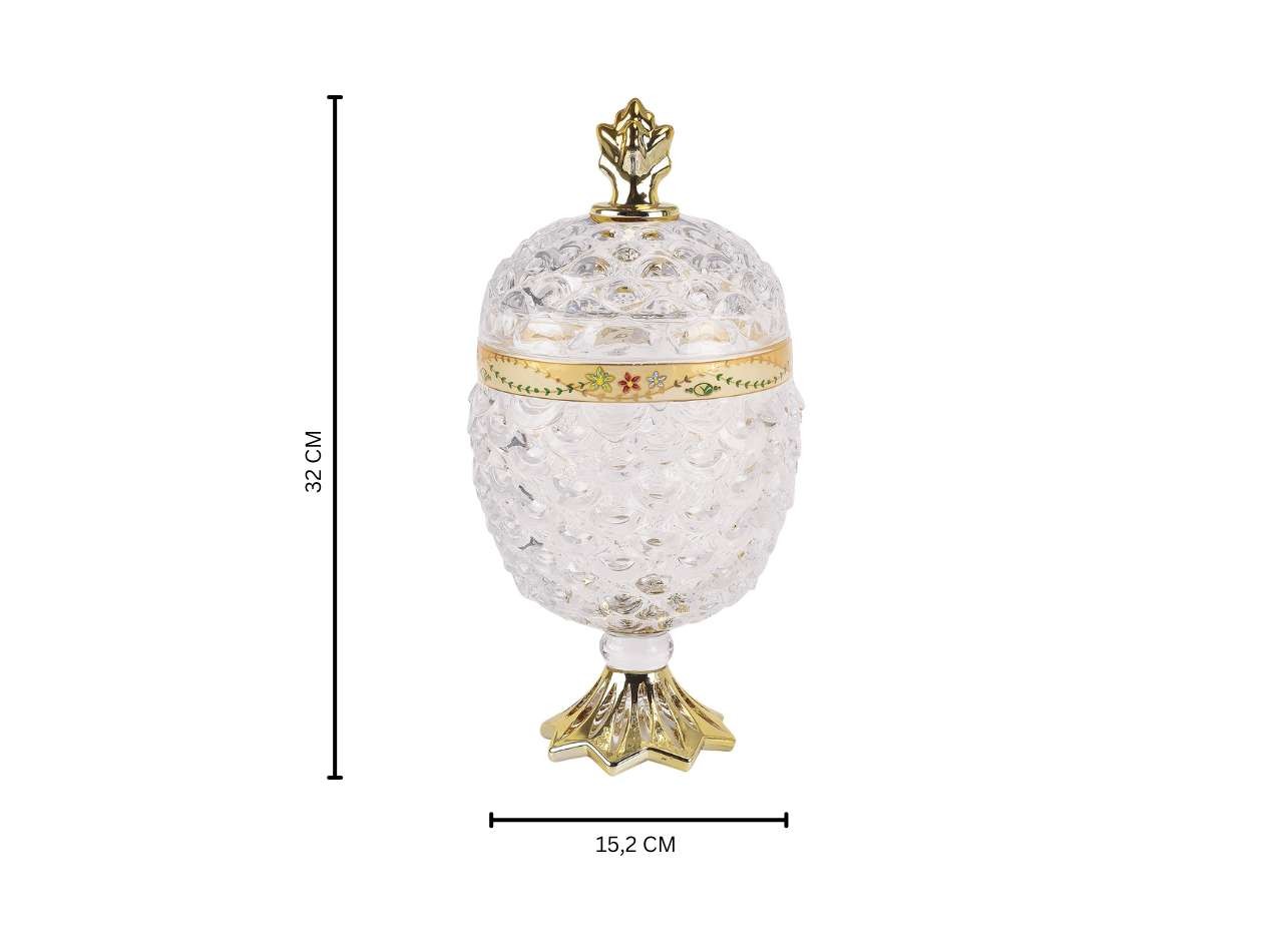 GLASS PINEAPPLE BIG VGC367L CANDY JAR (PADI)